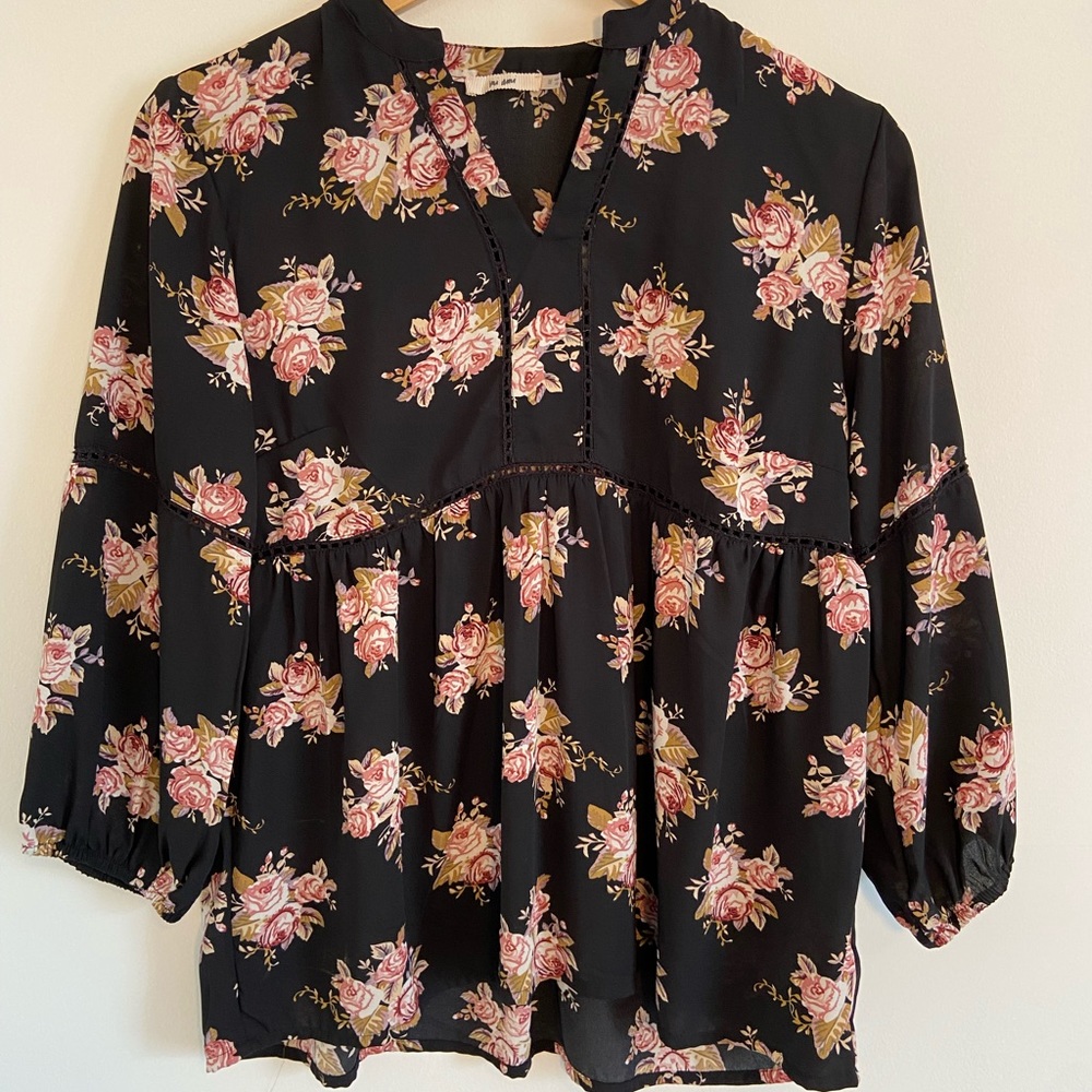 Black Floral Blous